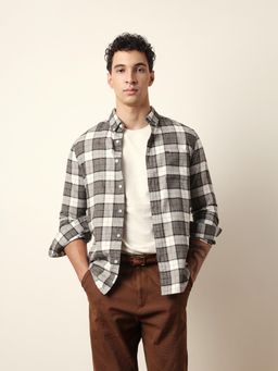 The Bear House - Mens Beige Casual Modern Fit Shirt