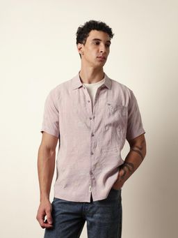 The Bear House - Mens Pink Casual Modern Fit Shirt