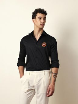 The Bear House - Mens Black Casual Modern Fit Shirt