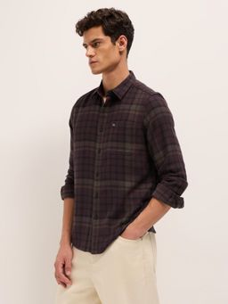 The Bear House - Mens Cotton Checks Regular Fit Casual Shirt