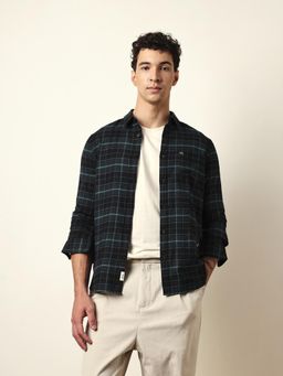 The Bear House - Mens Black Checks Casual Modern Fit Shirt