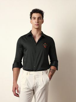 The Bear House - Mens Green Casual Modern Fit Shirt