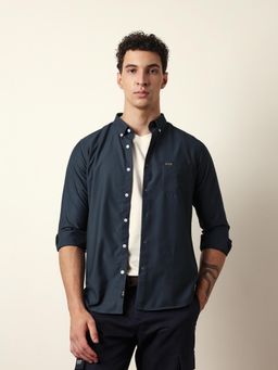The Bear House - Mens Teal Casual Modern Fit Shirt
