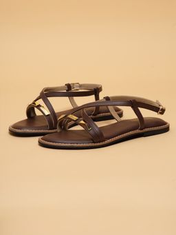ERIDANI - Women Emroy Brown Sandals