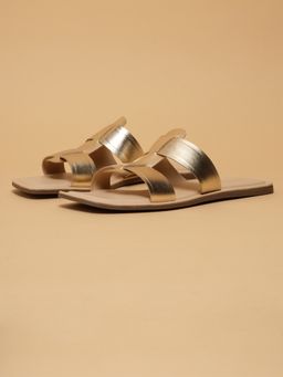 ERIDANI - Women Rey Gold Interlock Flats