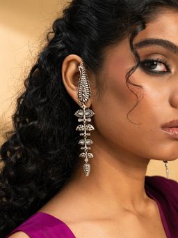 Shaya by CaratLane - 925 Oxidised Silver Sajna Sawarna Kanauti Earrings