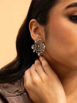 Shaya by CaratLane - 925 Oxidised Silver Gup Shup Earrings