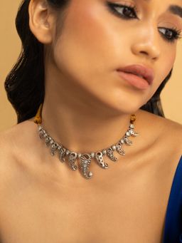 Shaya by CaratLane - 925 Oxidised Silver Lukka Chuppi Necklace