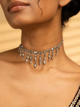 Shaya by CaratLane - 925 Silver Shaya by CaratLane 925 Oxidised Silver Jhil Mil Choker Necklace