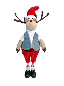 Little Surprise Box - Led Light Horns Foldable Standing Grey Coat Rudolf Reindeer