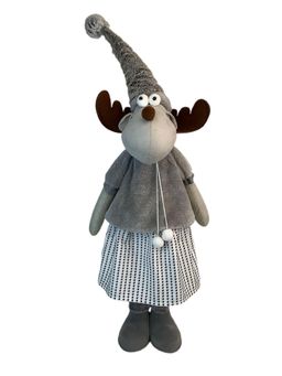 Little Surprise Box - 35Inches Grey Dress Mrs.Reindeer Self Standing Christmas Table Decor