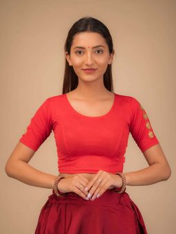 BINDIGASM'S ADVI - Red Embroidered Pull On Blouse