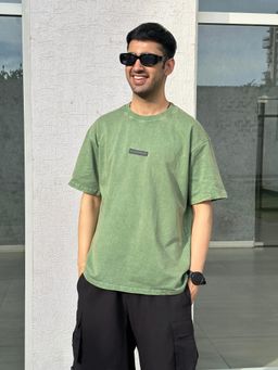 SPELL BY SMOKESHOW - Stonewash Olive Oversized T-Shirt