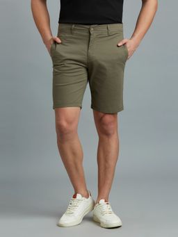 Reid & Taylor - Men Green Solid Shorts