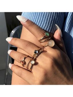 Inaya Accessories - Set of 8 Opal Ring