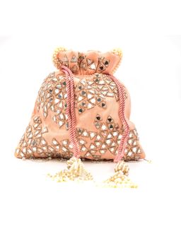 sugarcrush - Pink Luxury Potli Bag With Drawstring Closure