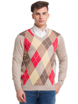ColorPlus - Tailored Fit Check Medium Multi Sweater