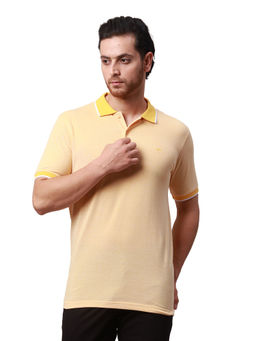 Park Avenue - Slim Fit Solid Dark Yellow Polo T-Shirt