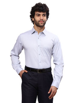 Raymond - Slim Fit Self Design Medium Grey Formal Shirt