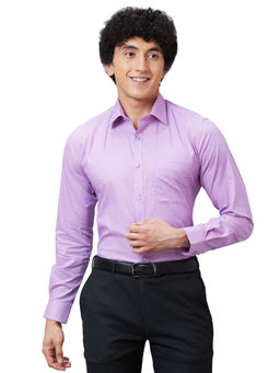 Raymond - Slim Fit Self Design Dark Purple Formal Shirt