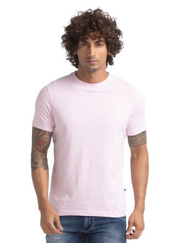 Parx - Regular Fit Solid Pink T-Shirt