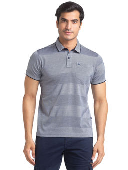 Parx - Regular Fit Yarn Dyed Grey Polo T-Shirt