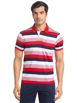 Parx - Regular Fit Yarn Dyed Medium Red Polo T-Shirt