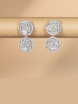 ANAQA JEWELS - Crystal Rose White Earrings