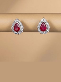 ANAQA JEWELS - Raindrop Red Studs