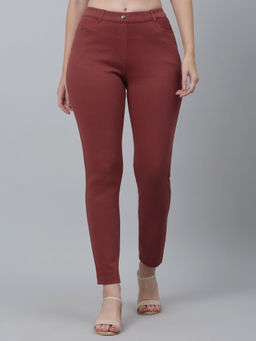 Cantabil - Women Brown Solid Jeggings