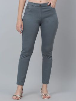 Cantabil - Women Grey Solid Jeggings