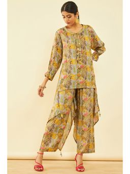 Soch - Women Grey Cotton Printed Co-Ord (Set of 2)