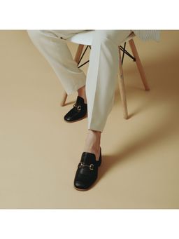 Saint G - Jasmine Black Lizard Print Leather Moccasins