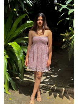 RAISHAA - Pink Flower Child Mini Cocktail Dress