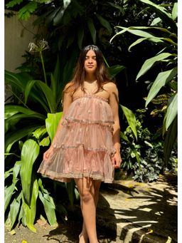 RAISHAA - Pink Venus Ruffle Cocktail Dress