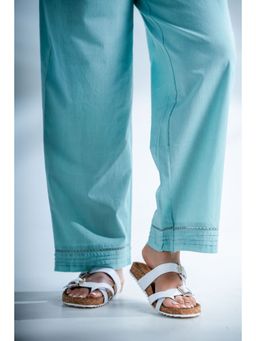 PANTS AND PAJAMAS - Aqua Cotton Bottom
