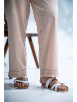 PANTS AND PAJAMAS - Beige Cotton Bottom
