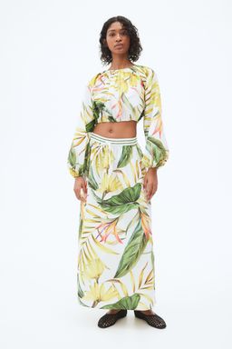 H&M - Women White Poplin Maxi Skirt