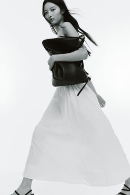 H&M - Women White Cotton Midi Skirt