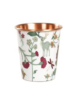 India Circus by Krsnaa Mehta - Grey Floral Galore Small Copper Tumbler