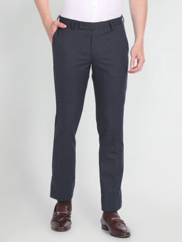 Arrow - Blue Hudson Tailored Fit Dobby Formal Trouser