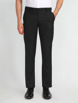 Arrow - Black Mid Rise Carson Regular Fit Formal Trouser