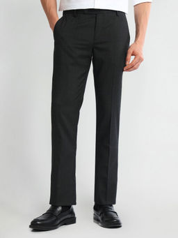 Arrow - Black Mid Rise Carson Regular Fit Formal Trouser