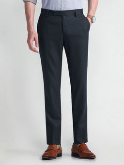 Arrow - Blue Hudson Tailored Fit Solid Formal Trouser