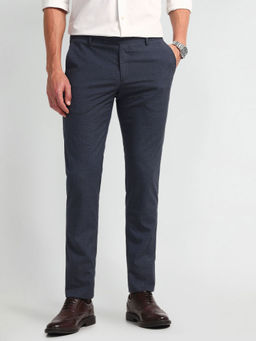 Arrow - Blue Hudson Tailored Fit Heathered Formal Trouser