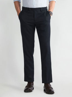 Arrow - Blue Mid Rise Regular Fit Formal Trouser