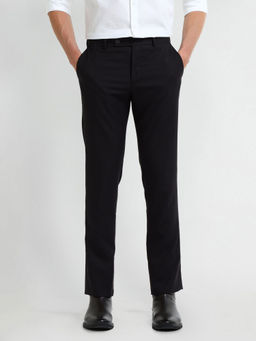 Arrow - Black Regular Fit Dobby Formal Trouser