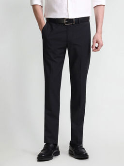 Arrow - Black Regular Fit Dobby Formal Trouser