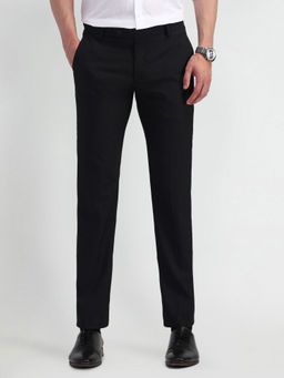 Arrow - Black Solid Regular Fit Formal Trouser