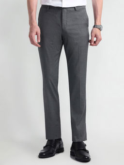 Arrow - Grey Smart Flex Slim Fit Formal Trouser